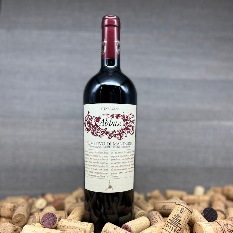 Abbasc Primitivo di Manduria, Cantina Ionis Vini, Primitivo Qualität, Bester Primitivo Preis Leistung, Wein zu Pasta Pizza