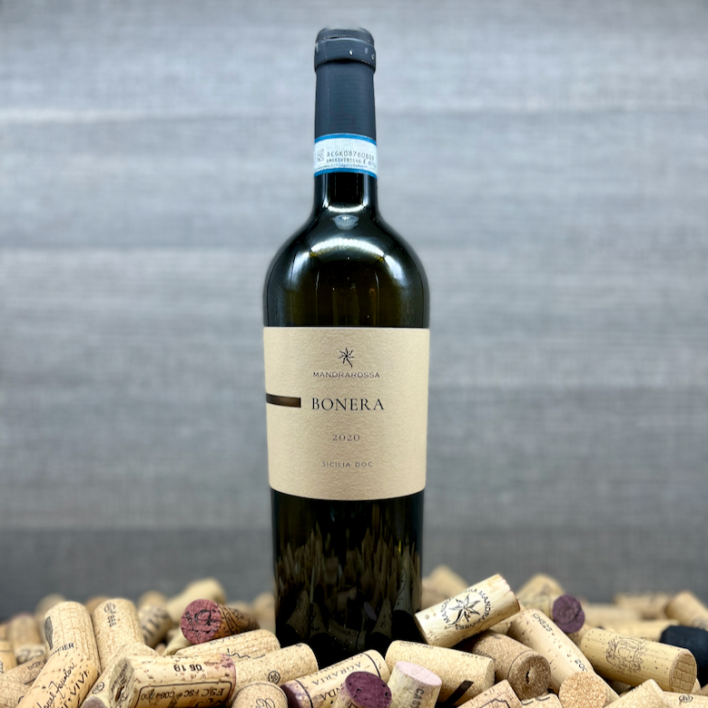 Bonera Mandrarossa, Cantina Settesoli, Wein zu Pizza Pasta, Nero dAvola Preis Leistung, Wein VIVA Programm Label