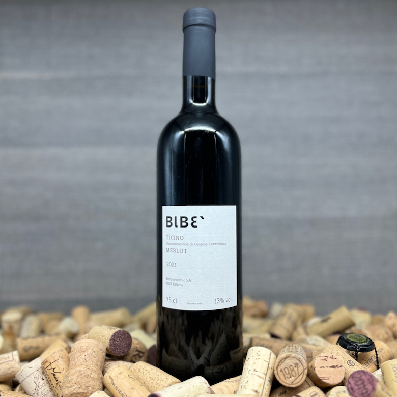 Bibe Merlot Ticino, Borgovecchio SA, preiswerter Merlot Ticino Tessin, Ferienwein Tessin, Wein zu Risotto
