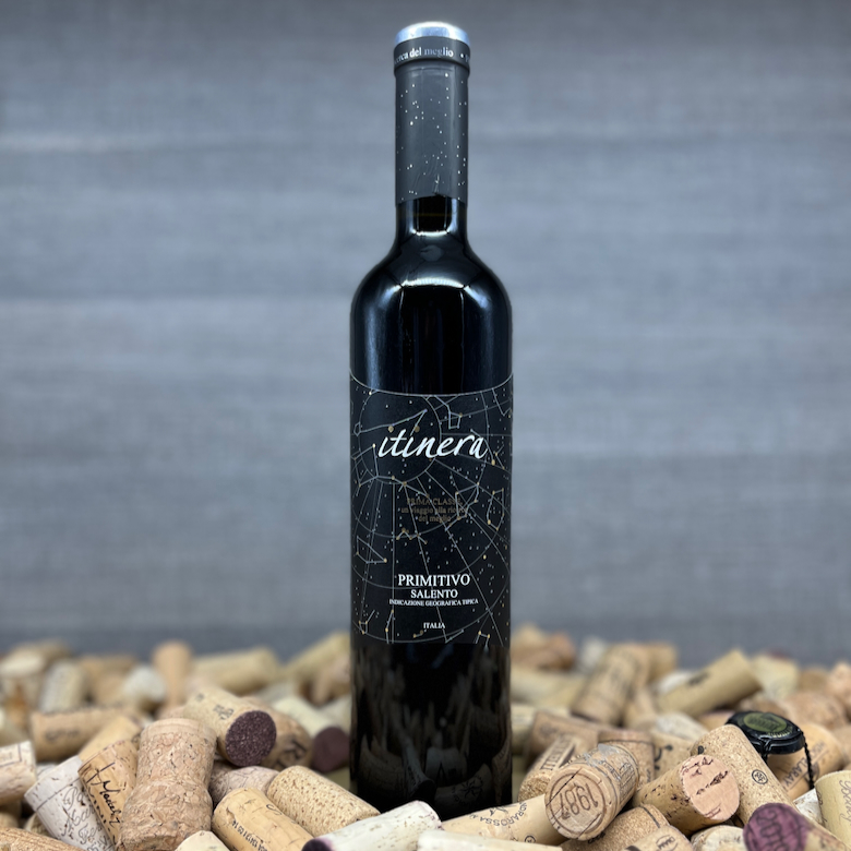 Itinera Primitivo Salento, Senza Parole, Primitivo Rotwein süsslich trinkfreudig, Wein zu Pizza, Rotwein Apulien