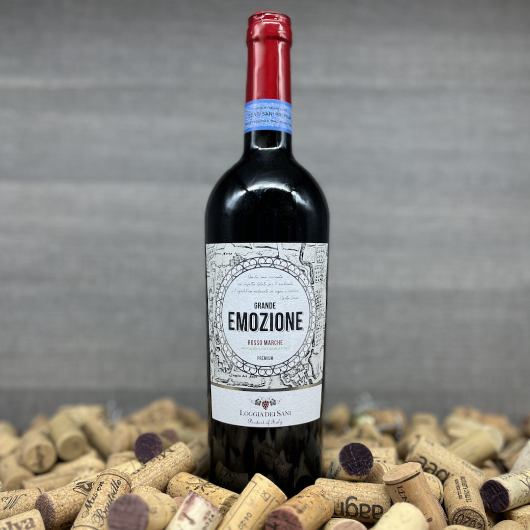 Grande Emozione, Loggia dei Sani, Marche Rosso, Wein zu mediterraner Küche, charmanter Rotwein Italien